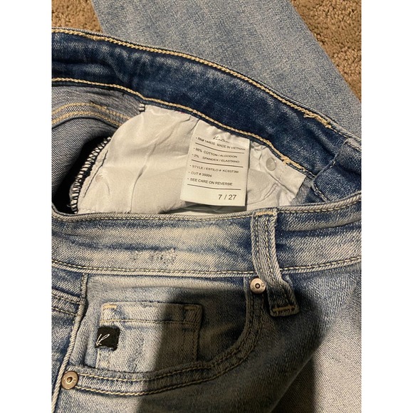 KanCan Juniors Denim Jeans Size 7/27 Distressed Mid-Rise - Picture 5 of 5